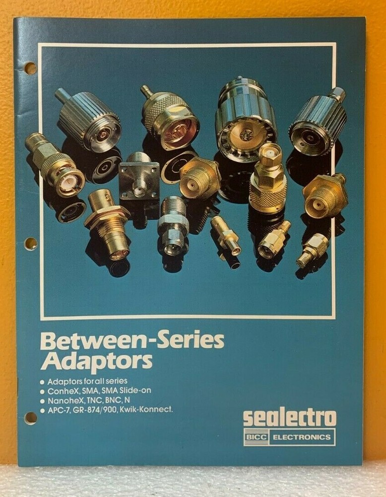 Sealectro Electronics 1986 Between Series Adapters Catalog.