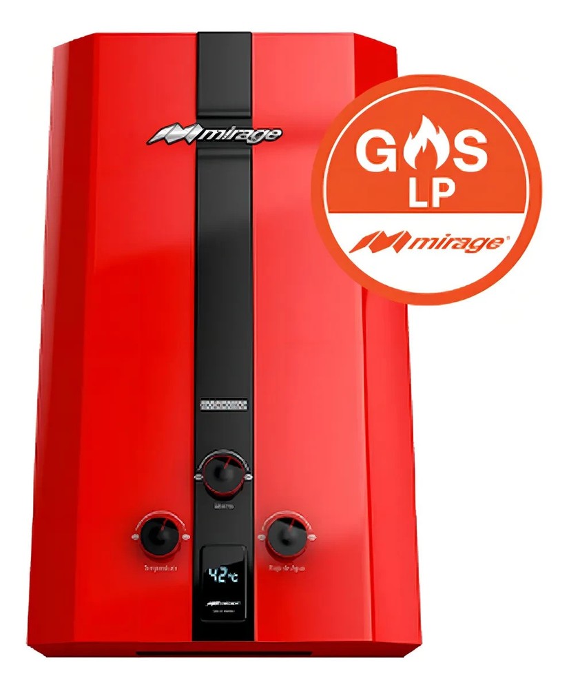MIRAGE TANKLESS WATER HEATER  10 L  TWO SERVICES RED COLOR