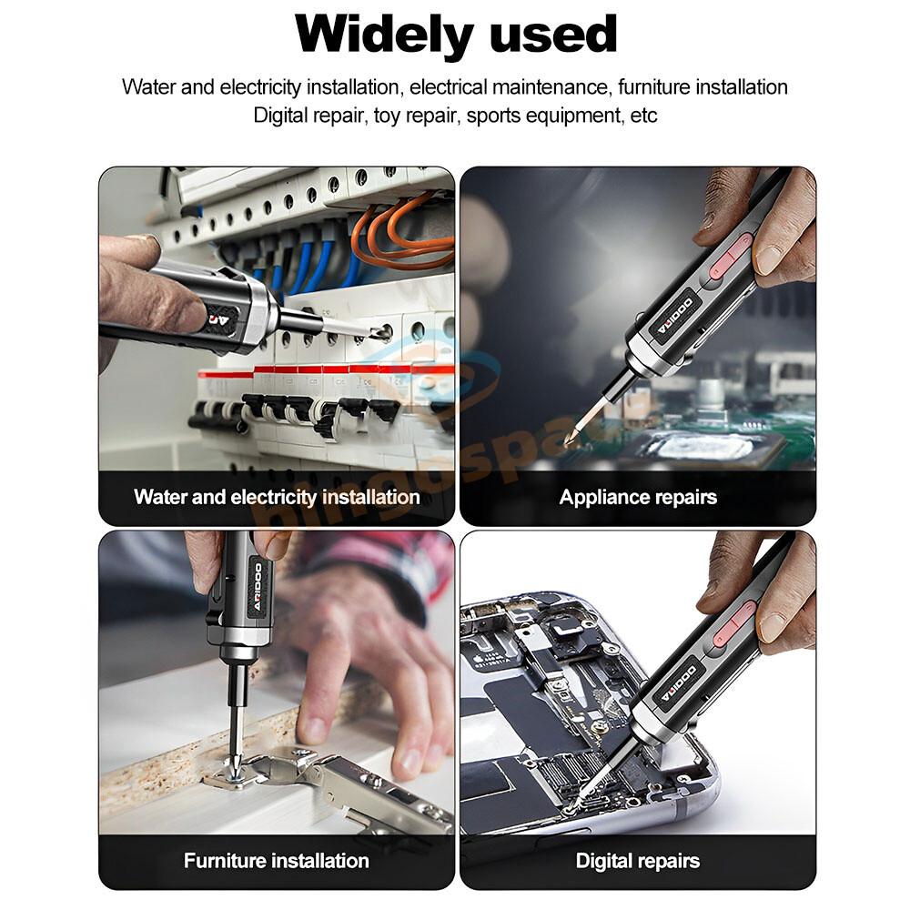 Cordless Electric Screwdriver Powerful Rechargeable Screwdriver Bit Power Tools