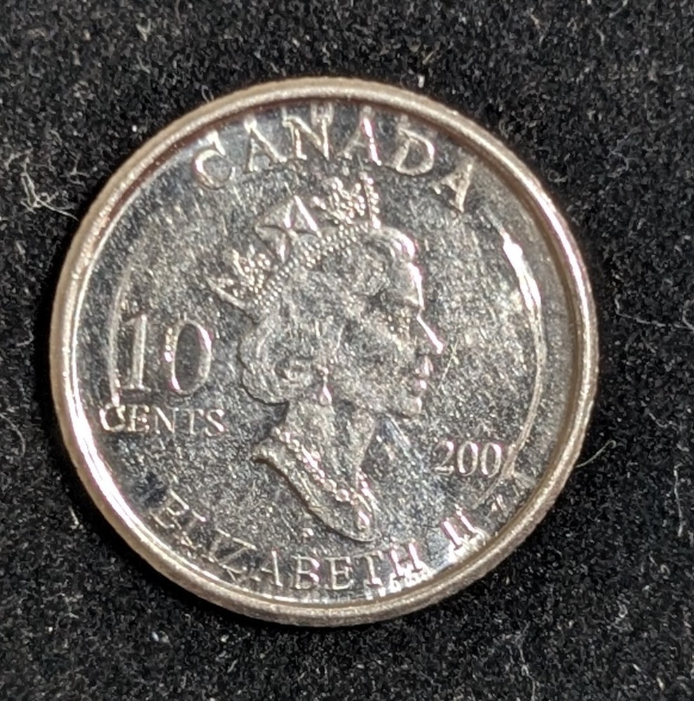 2001 Canada 10 Cents Circulated KM# 412