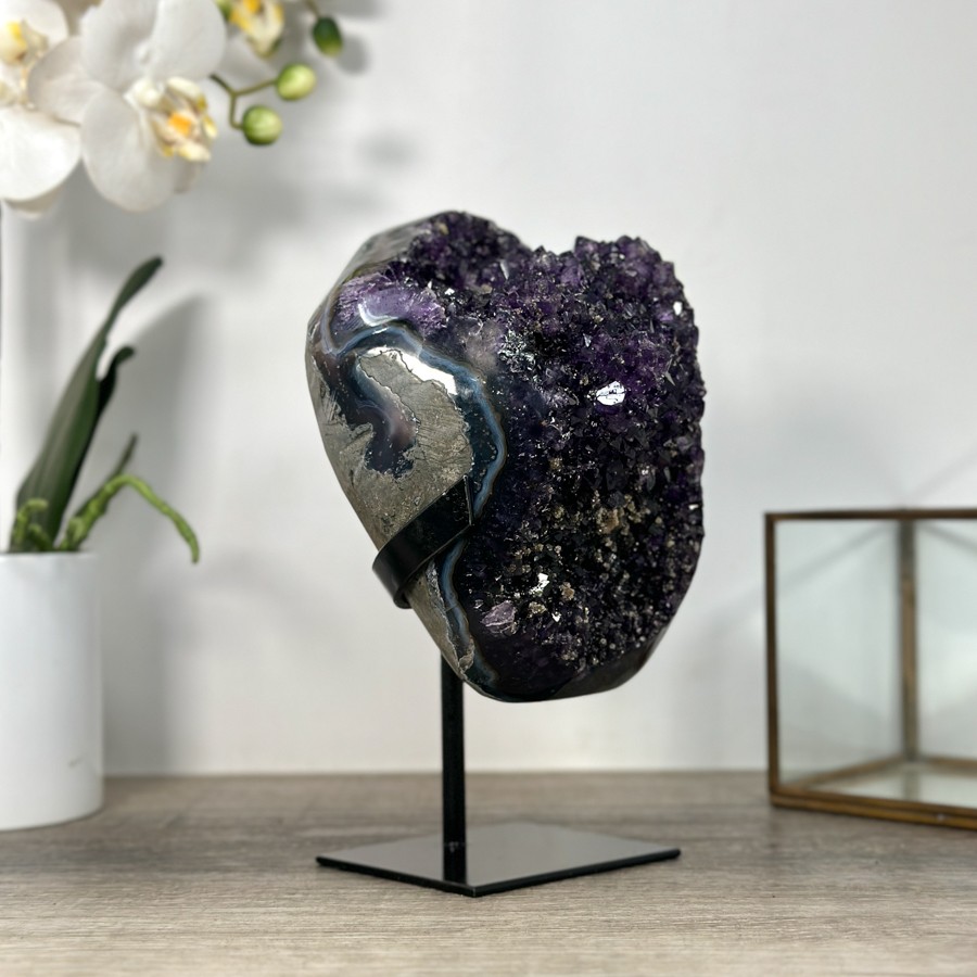 Top Grade Uruguayan Amethyst Crystal with Blue Agate Shell. MWS2480