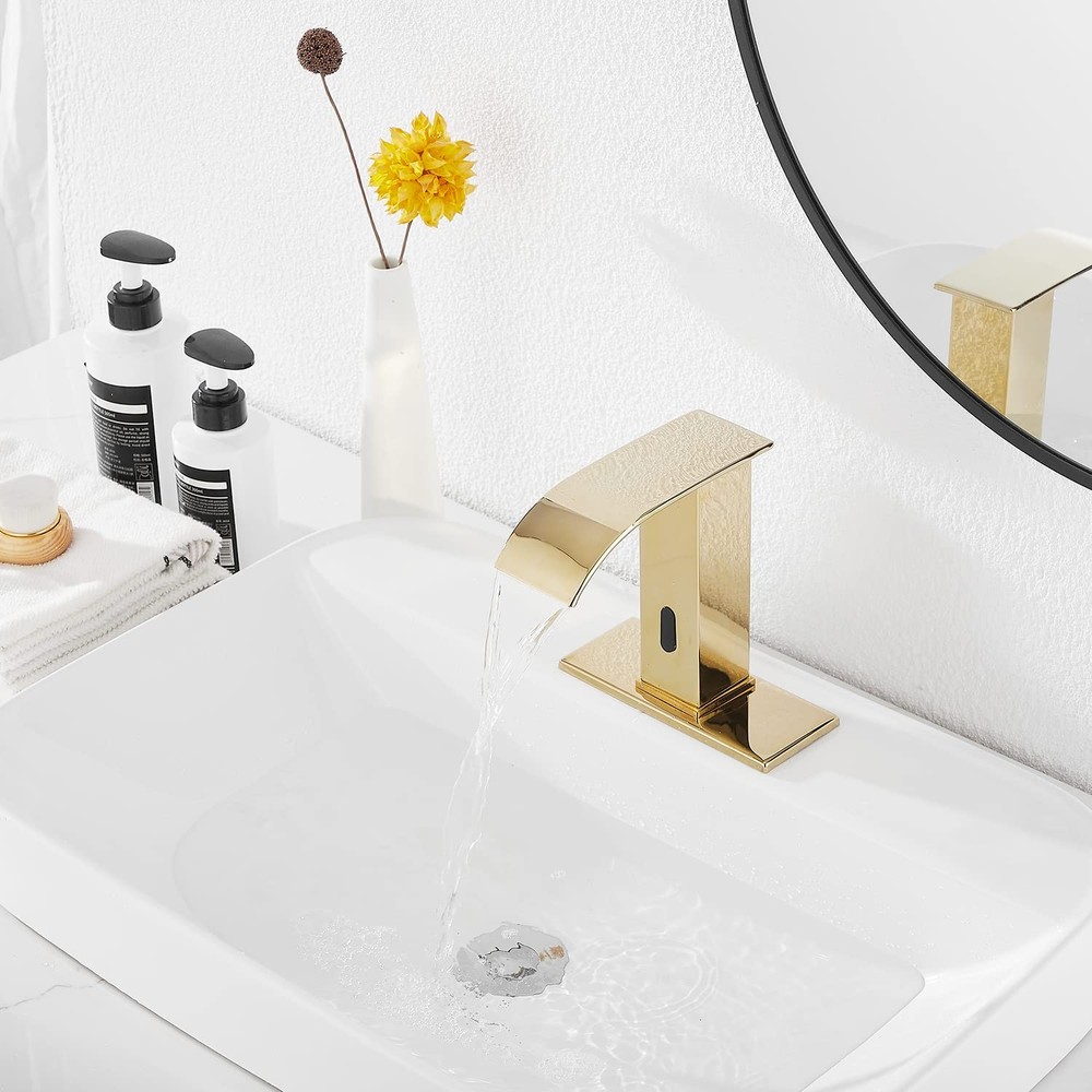 Automatic Sensor Touchless Bathroom Sink Faucet with Hole Cover Plate Vanity ...