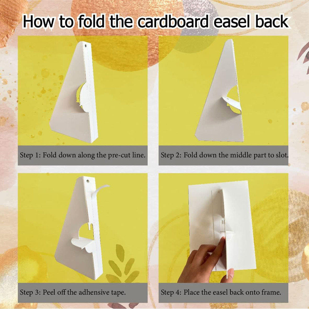 60 Pack 5 Inch Self Stick Cardboard Easel Backs, Premium Cardboard Easel Stan...
