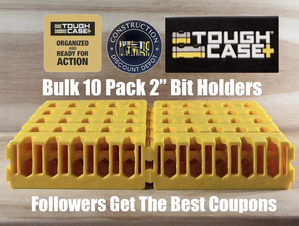 Bulk 10 DEWALT Tough Case Yellow Insert Bit Holder Racks Bit storage holder 2"