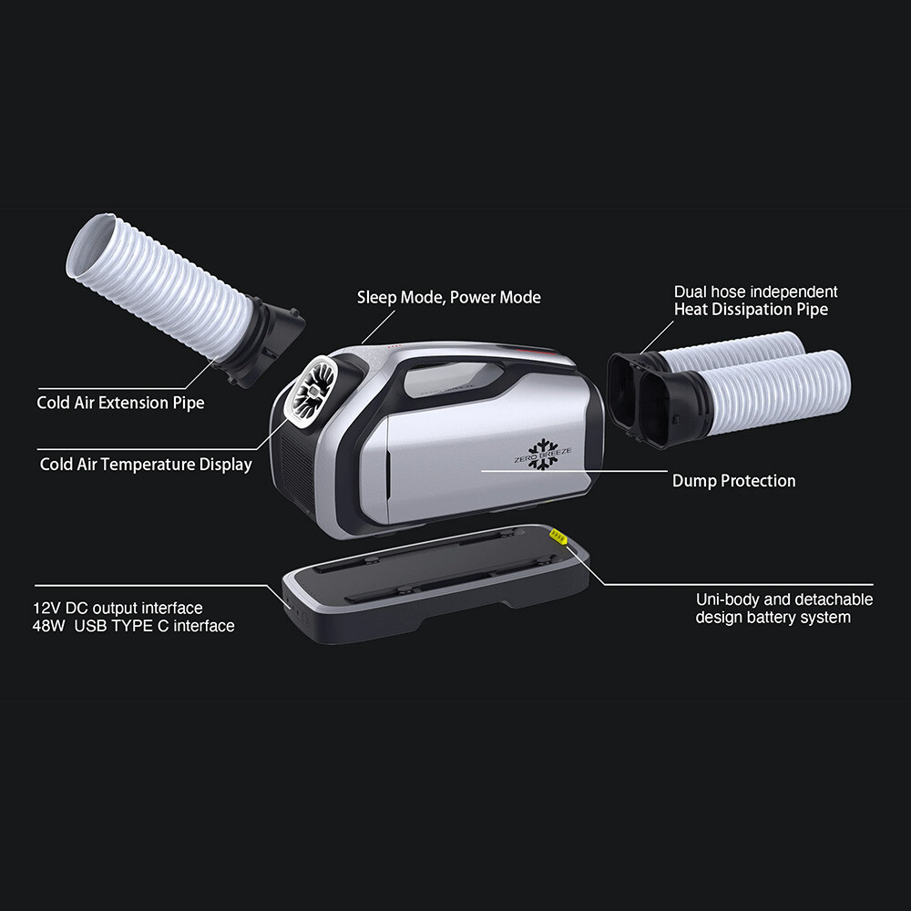 ZERO BREEZE MARK2 portable outdoor air conditioner with battery remote control