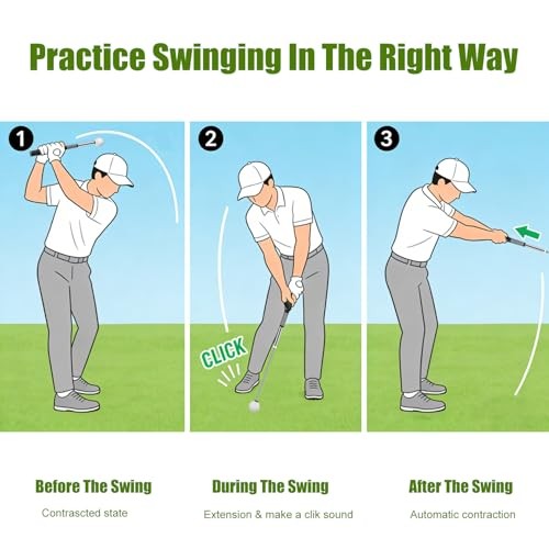 Retractable Golf Swing Aid for Golf Speed Training, Rhythm Click Golf Swing
