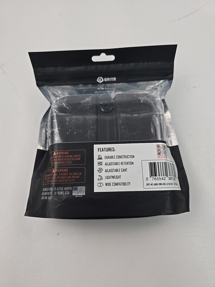 GRITR OWB Double Mag Carrier - 9mm/.357/.40 Cal. Double-Stack Handgun Mags