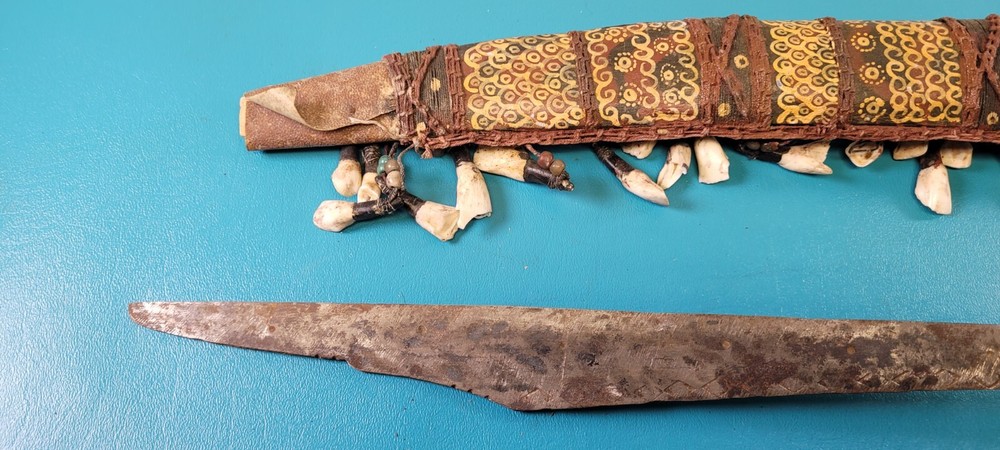 Highly Decorated Southeast Asian Sword Knife with Scabbard