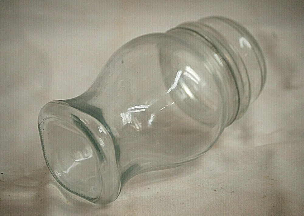Clear Glass Covered Candy Nut Dish Jar w Stopper Unknown Maker Marked 13 Bottom