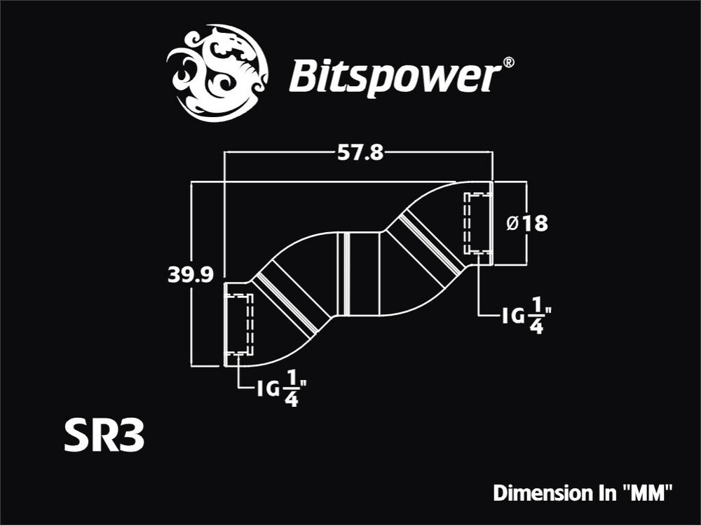 Bitspower True Brass Triple Rotary Snake-Style Dual IG1/4" Extender