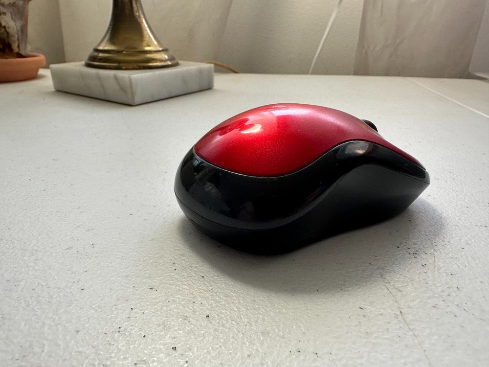 LOGITECH M185 MOUSE (RED) WITH RECEIVER