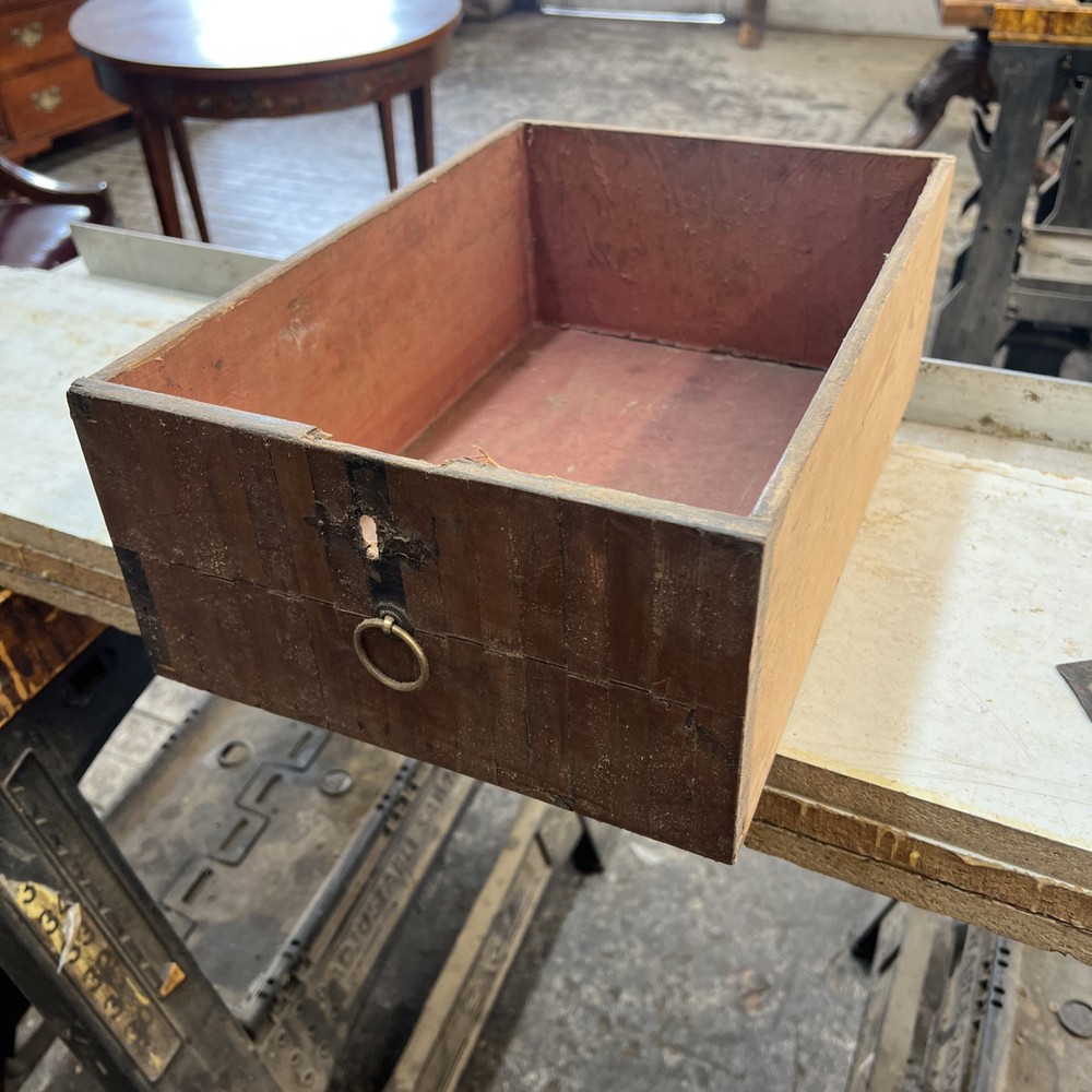 19thC Inlaid drawer dovetailed
