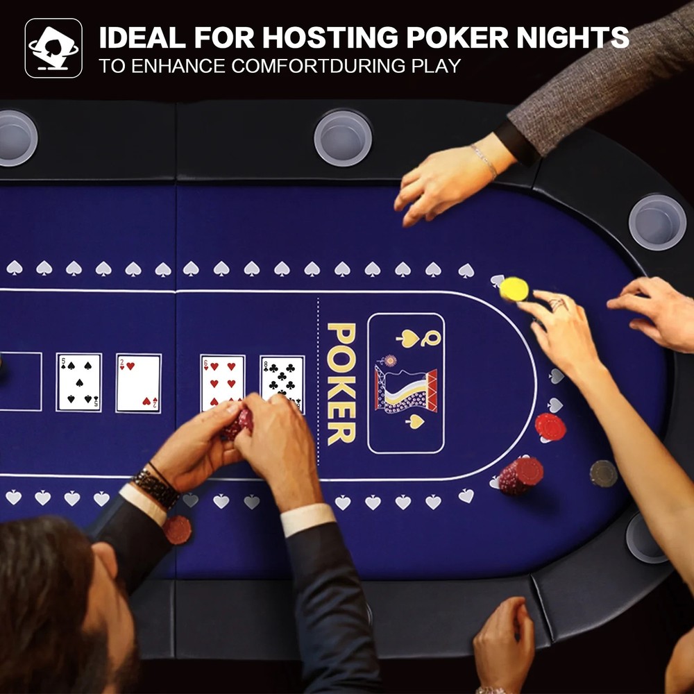 71in Folding Poker Table Sturdy Structure gambling texas hold em