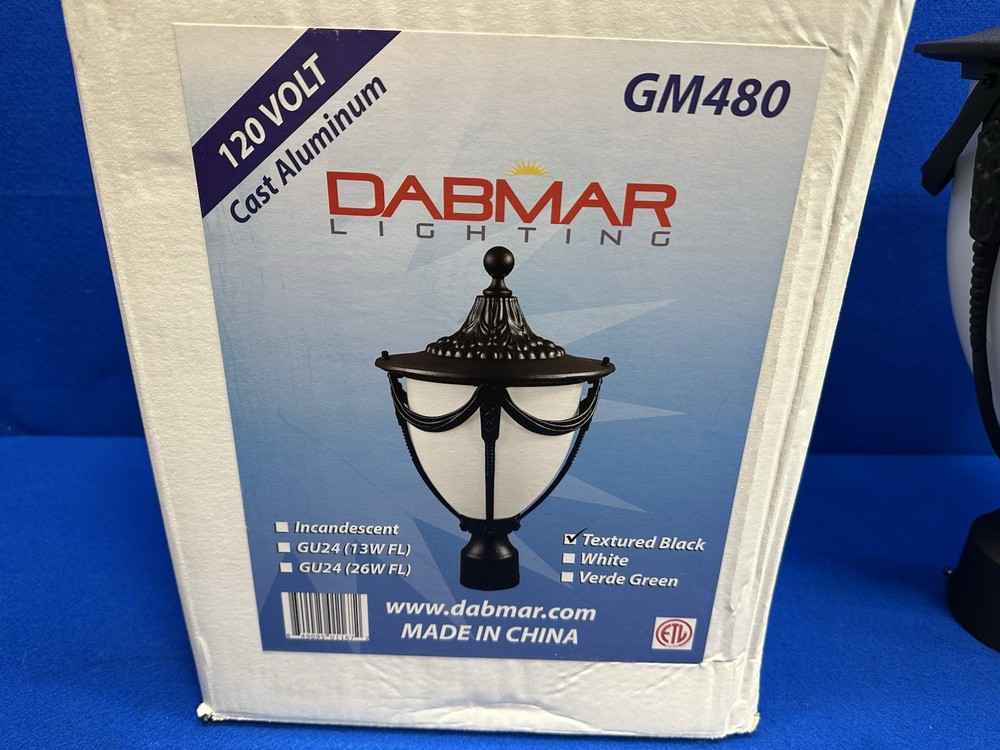 Dabmar Lighting Fixture, Post Top, GM480, Cast, TEXTURED BLACK