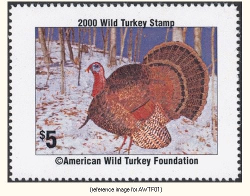 D2K American Wild Turkey Found 2000 $5 Stamp