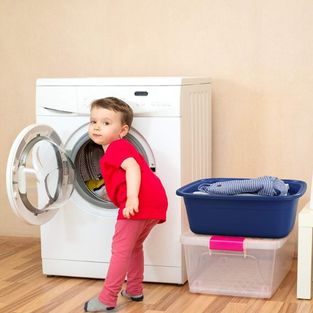 16 Quart Plastic Kitchen Dish Pan Basin Sink, 3 Packs