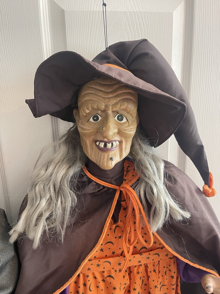 Halloween Gemmy 2001 36” Hanging Witch And Ware Wolf Decor