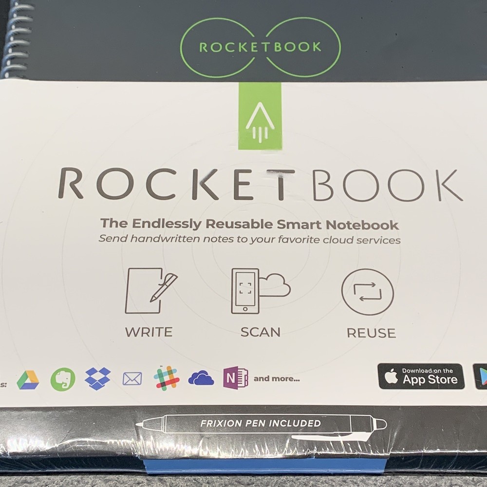ROCKETBOOK Reusable Smart Notebook Frixion Pen Included Rocket Book Notes NEW