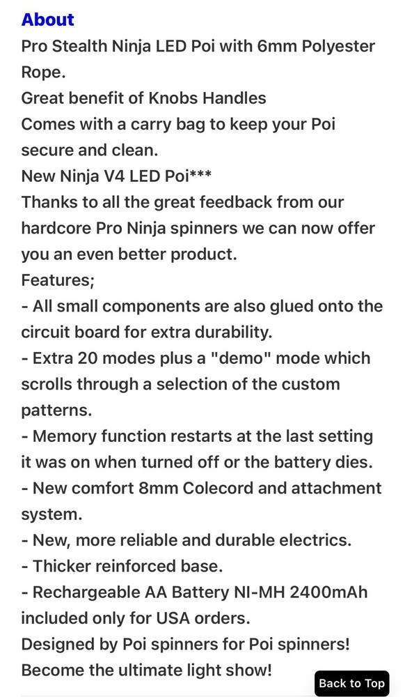 Pair of Stealth Ninja Pro LED Poi.