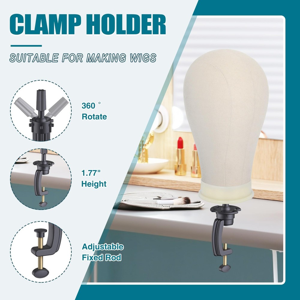 Wig Stand with Adjustable Height, 22" Mannequin Head for Display & Styling