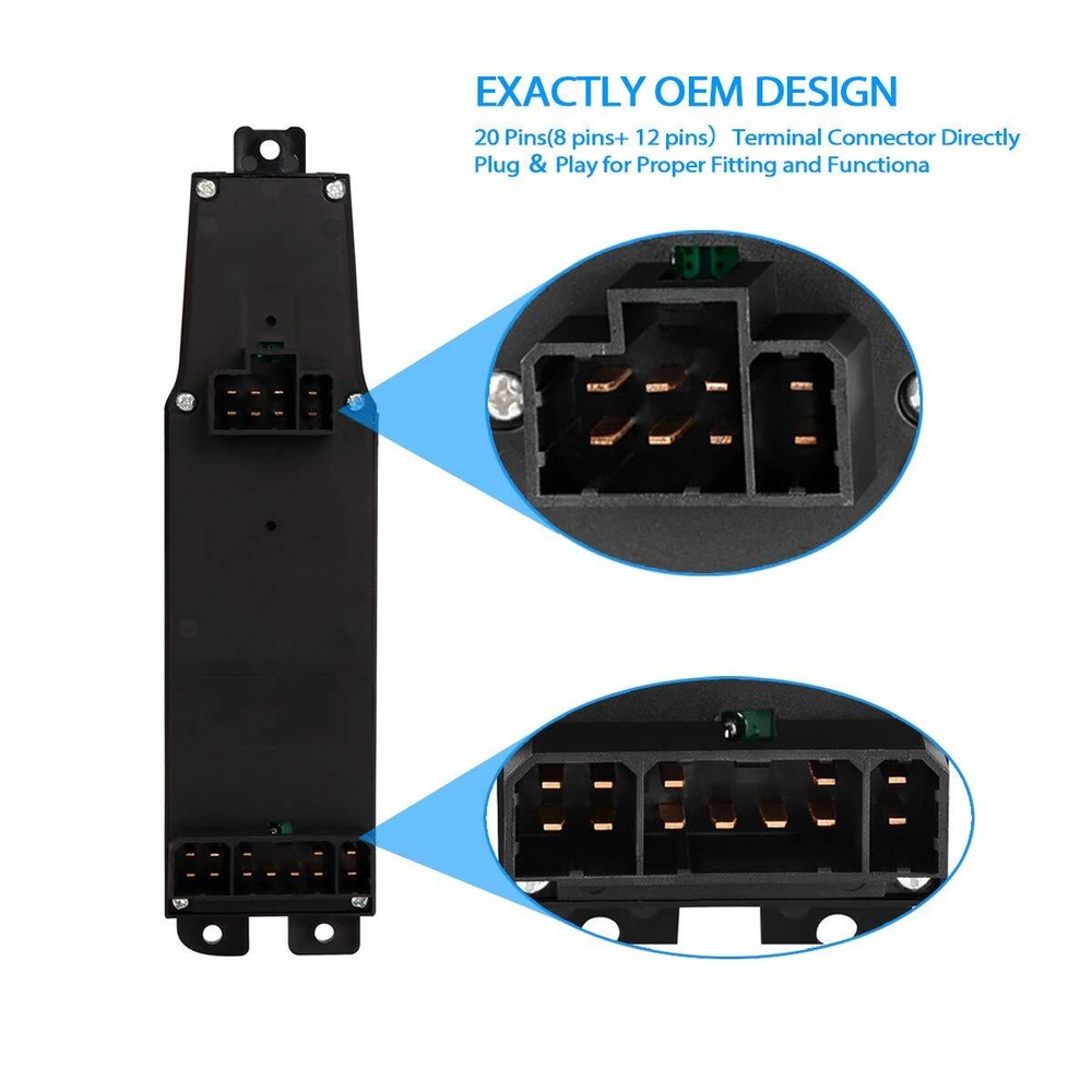 Main Window Control Switch+Gray Panel for 2002-2009 Dodge Ram 1500 2500 3500 Cab