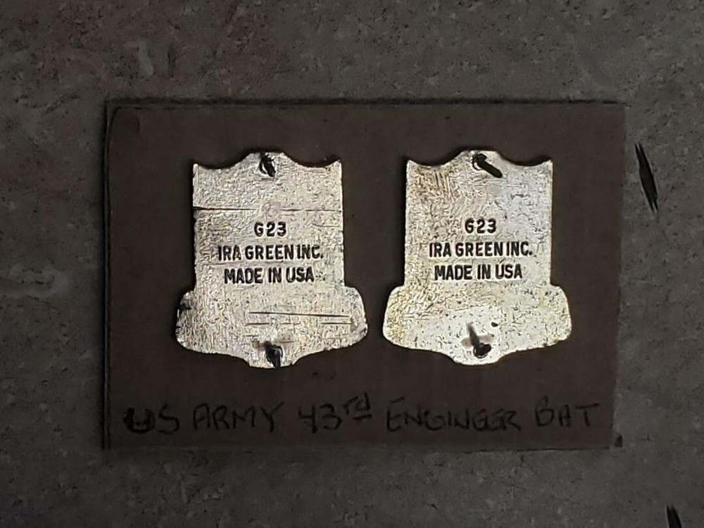 US Army 43rd Engineer Battalion Unit Crest DUI (Pair)