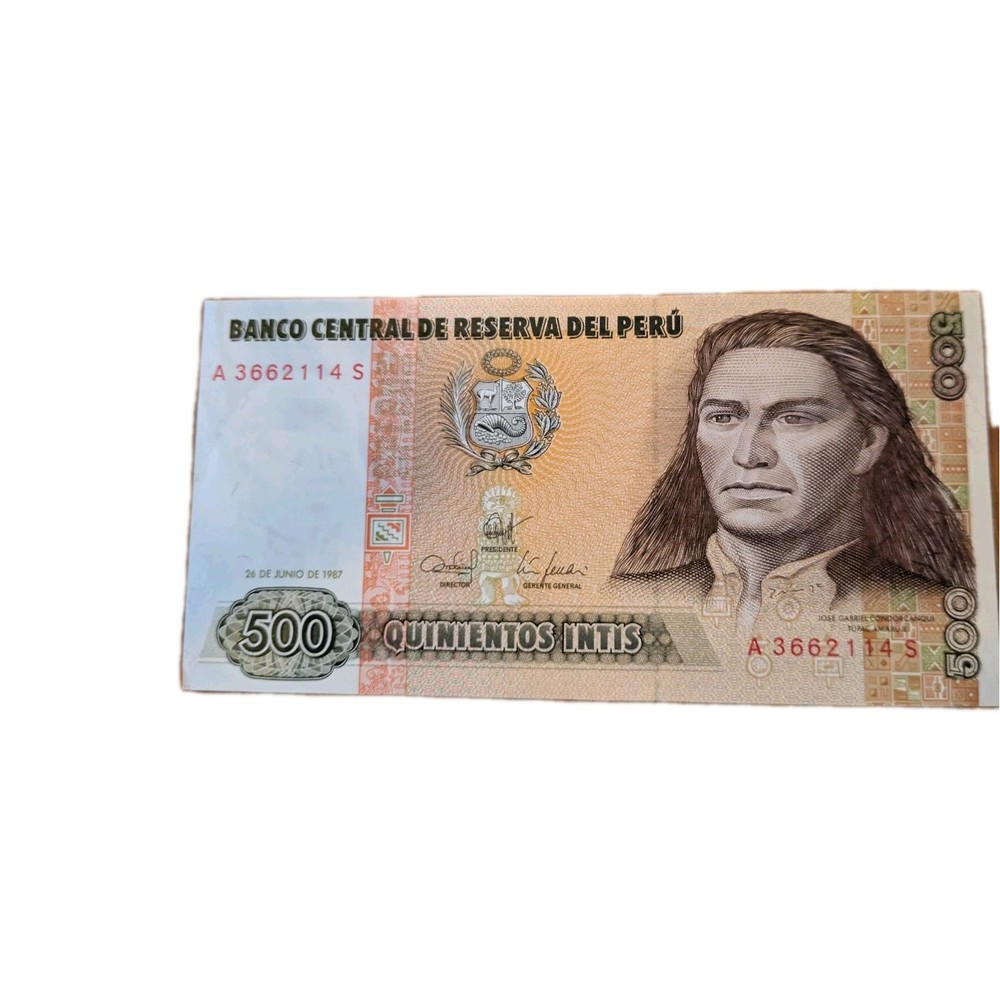 1987 Peru 500 Intis Banknote