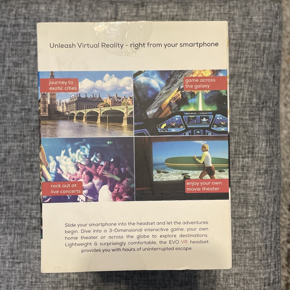 EVO NEXT VR Virtual Reality Headset Smartphone MI-VRH01-101 Android/iPhone NEW