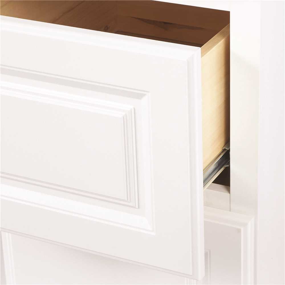 Hampton Satin White Raised Panel Assembled Drawer Base Kitchen Cabinet with Draw