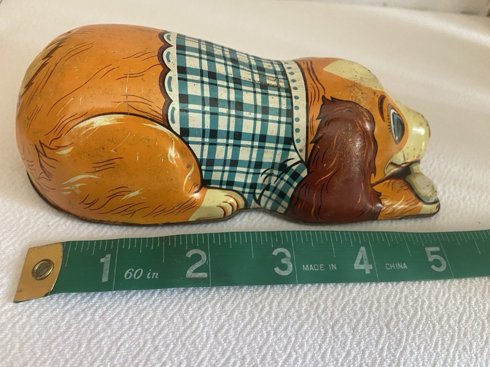 Vintage Tin Toy Dog Pull Back Japan
