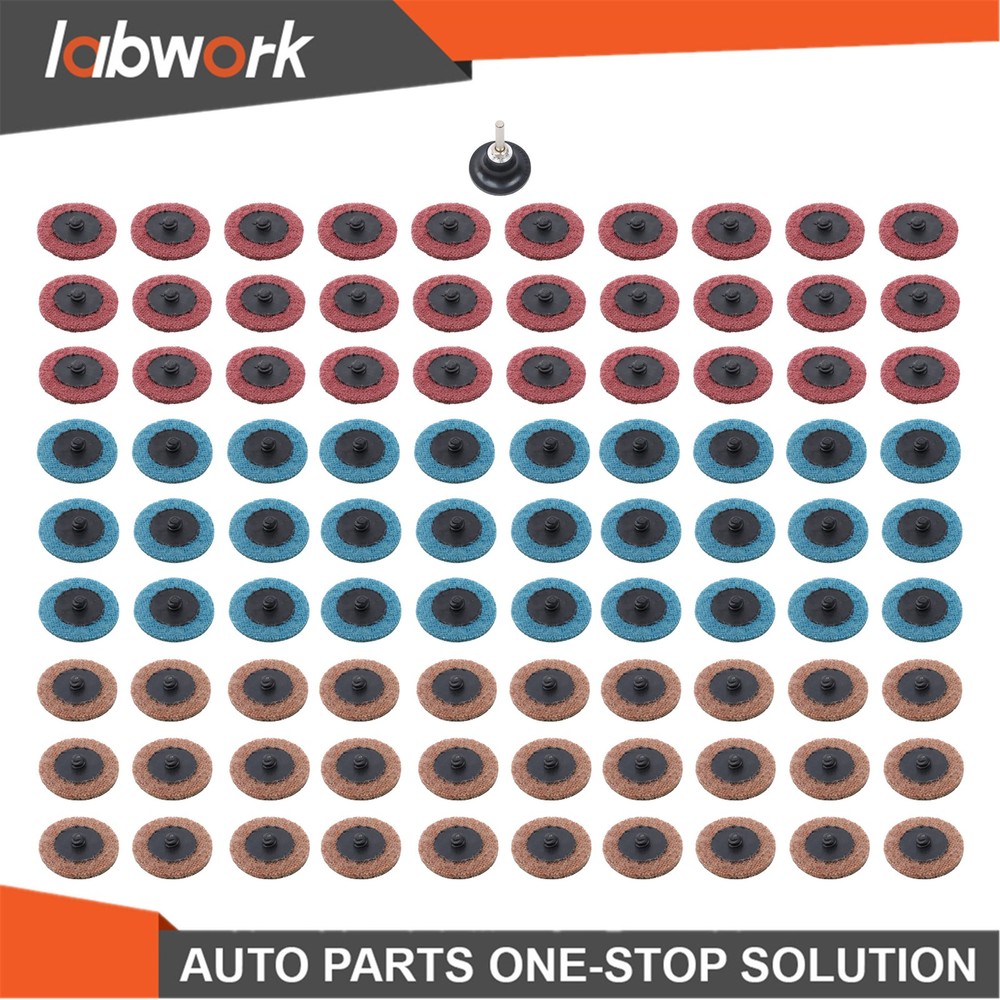 Labwork 90 Pcs 2" Fine Medium And Coarse Torque Sanding Discs with 1/4" Holder