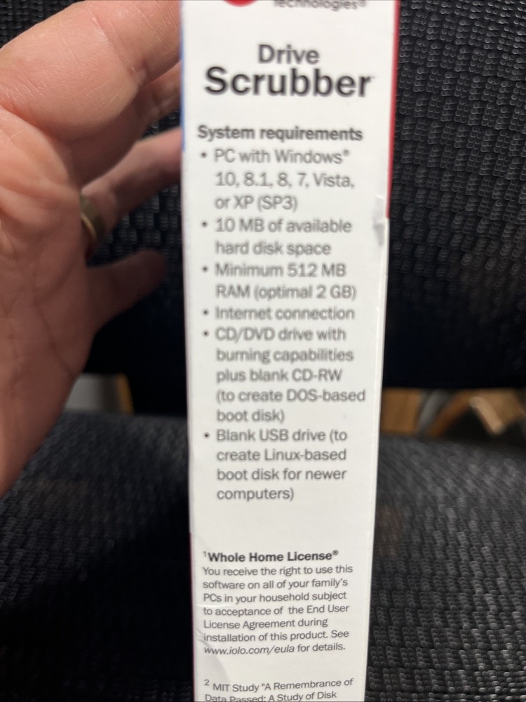 iolo Drive Scrubber MILITARY GRADE Data Remove Sensitive Info Unlimited PC