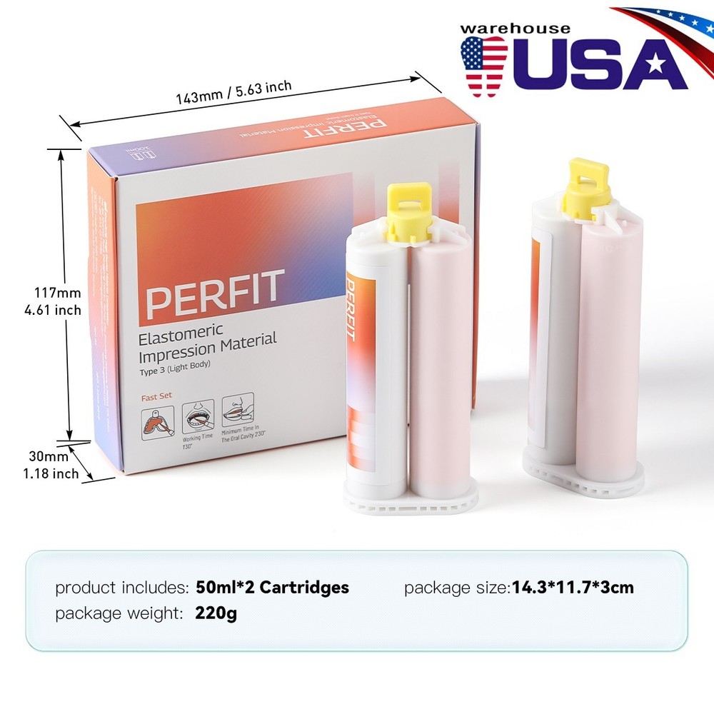 Dental Elastomeric Impression Material Light Body Fast Set /Normal Set Type 3