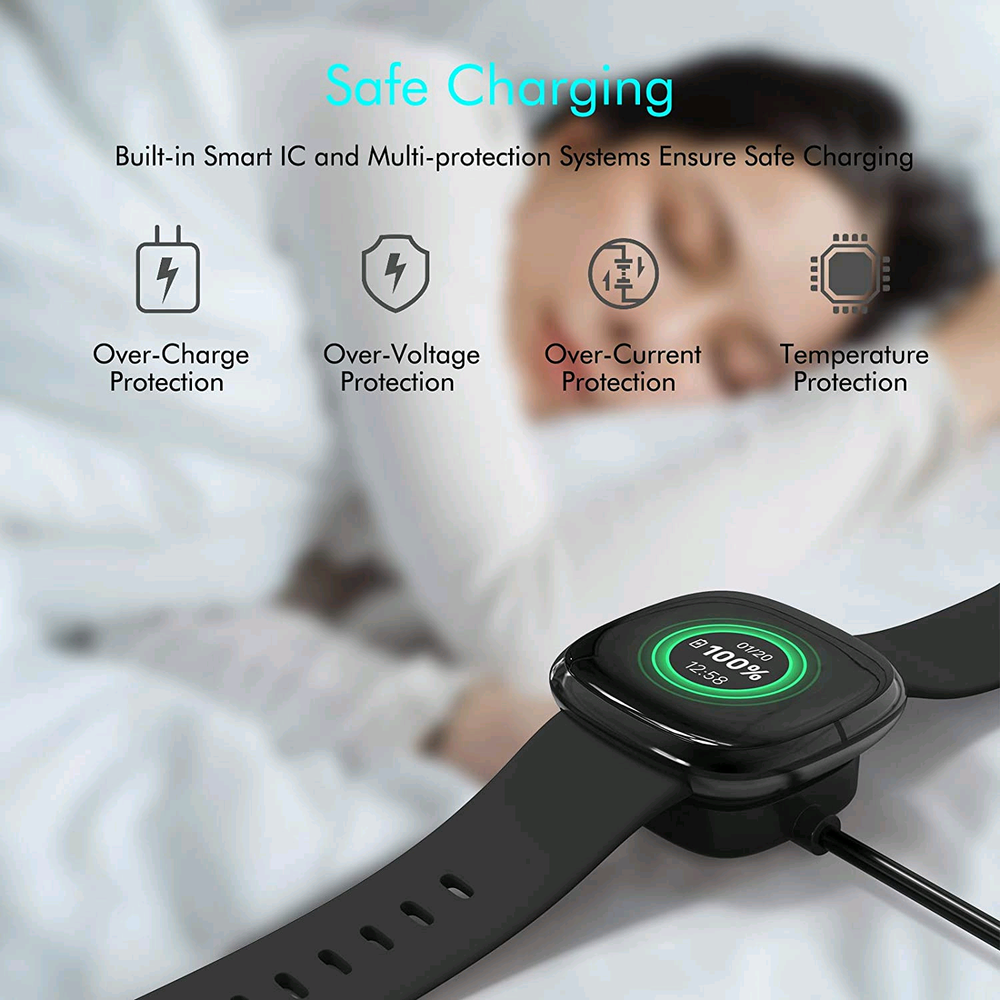 LOT Wireless Charger For Fitbit Sense/Versa 3 Watch USB Fast Charging Dock Cable