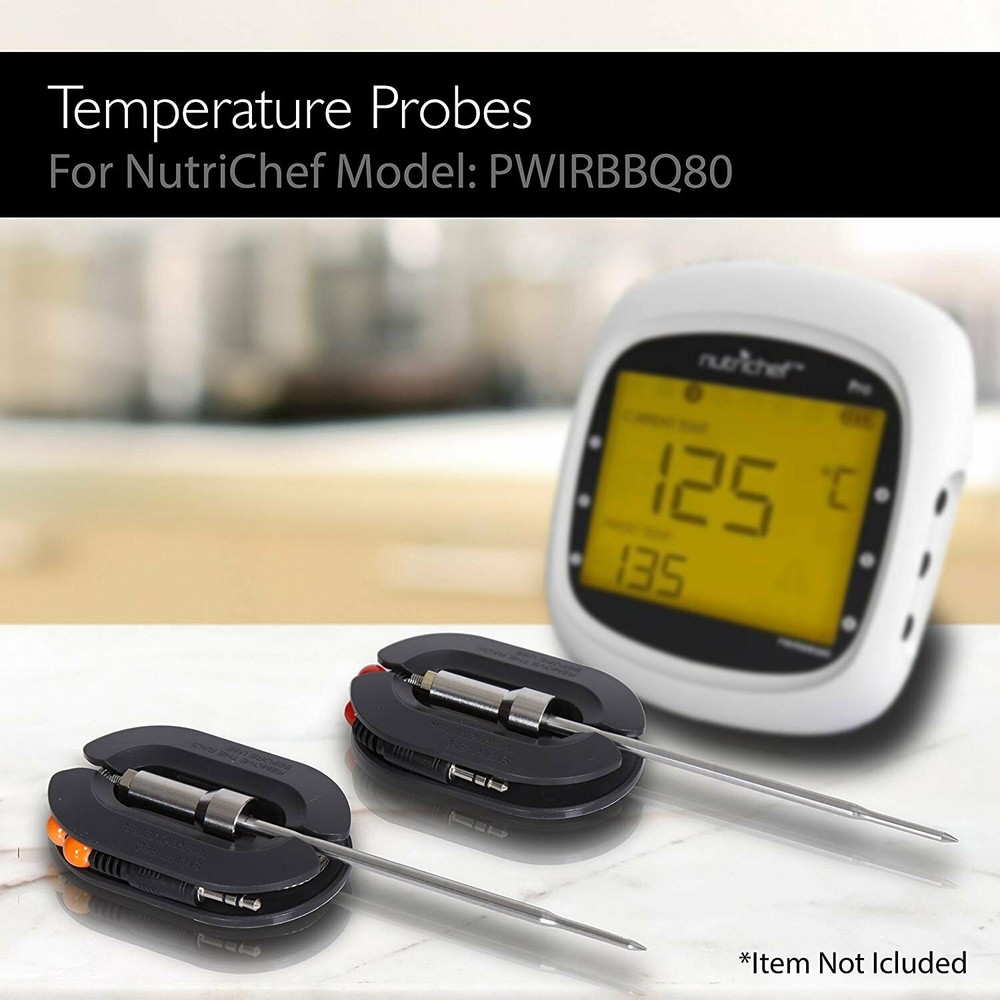 NutriChef Replacement Thermometer Probes for Meat Size Small 80PG - Silver