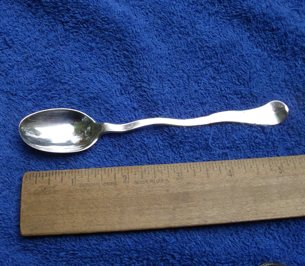 Very Early GERMANIC(?) Silver SERPENTINE Handle SPOON-Marked-AS IS