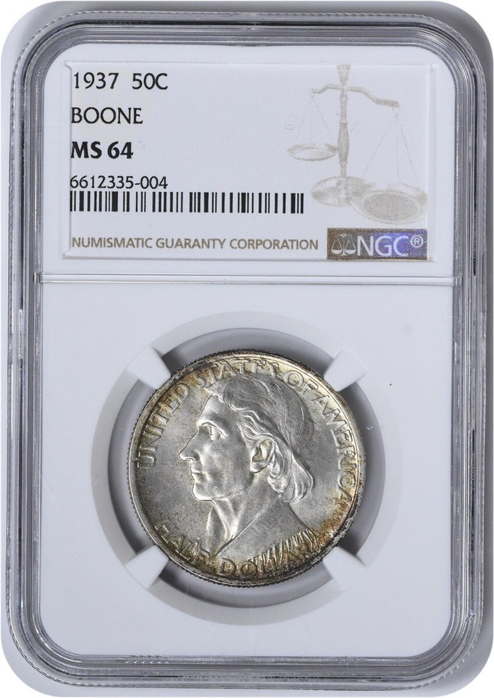 1937 Boone Commemorative Half MS64 NGC Mint State 64