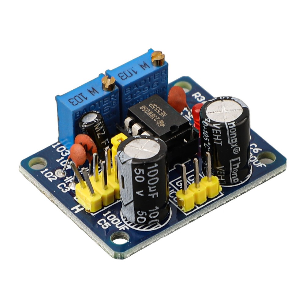 NE555 Pulse Frequency Generator Module with LED Indication and Compact Design