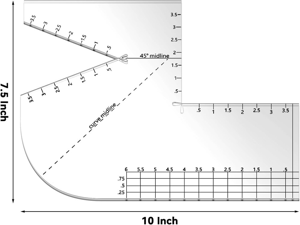 2 Pack Boxed Bag Making Template Acrylic Template Patchwork Ruler Sewing Tools S