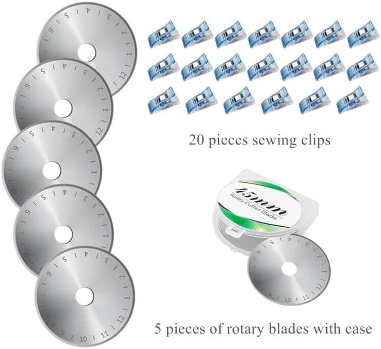 45mm Rotary Cutter Set with A3 Mat & Quilting Ruler=