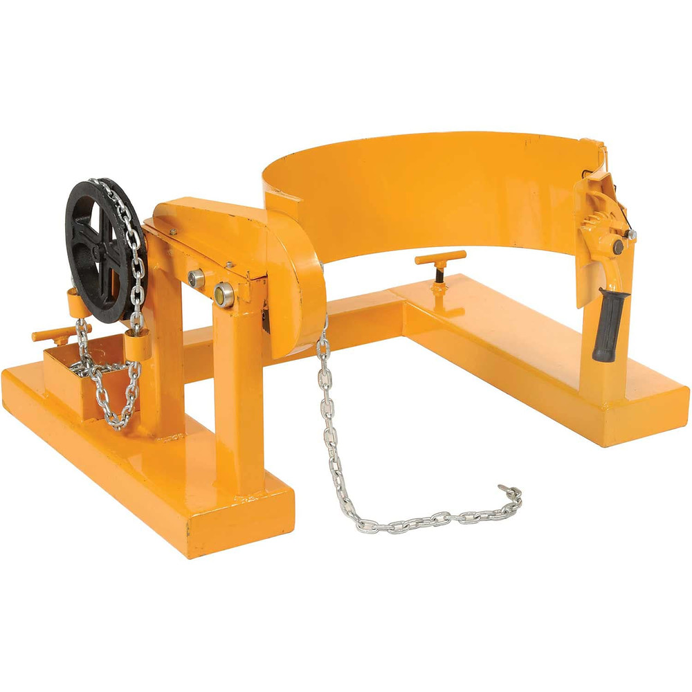 Forklift Tilting Drum Dumper with 10'L Pull Chain, for Use with 55 Gallon Drums,