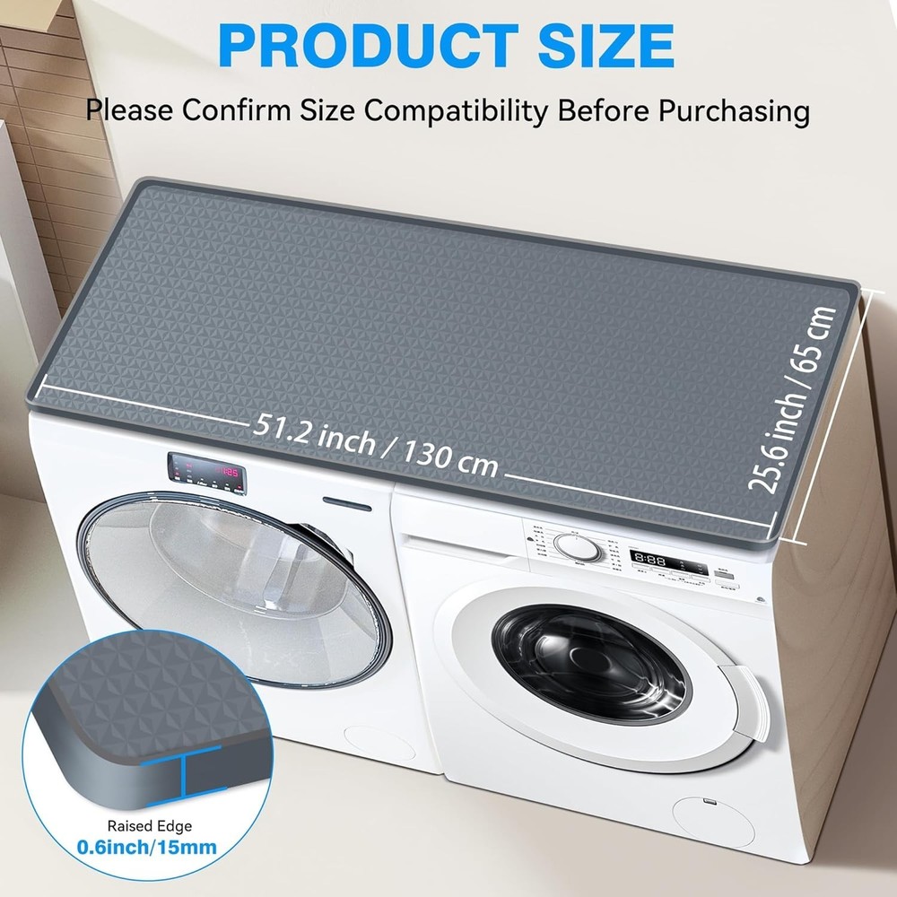 Multi-Functional 51.2'' x 25.6'' Washer Dryer Countertop Protector - Easy Care
