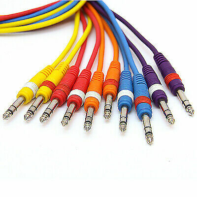 SEISMIC AUDIO 10 PACK 3' TRS 1/4" Colored Patch Cables