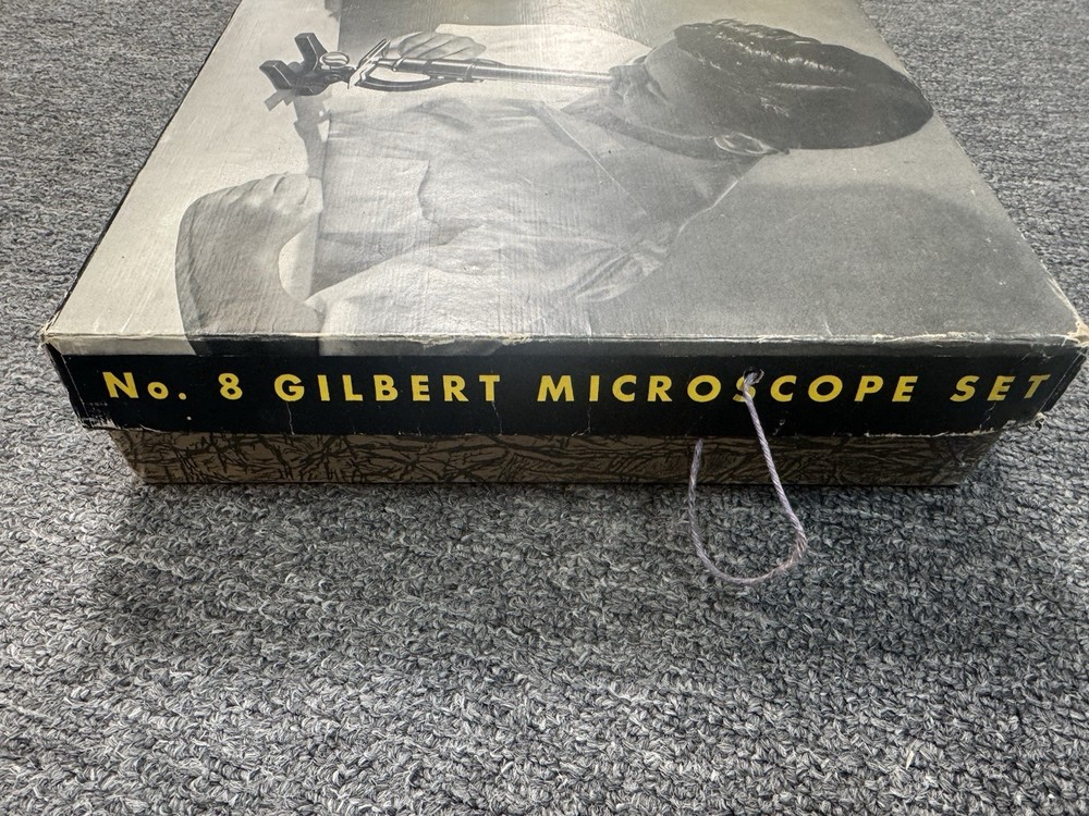 VINTAGE 1938 GILBERT MICROSCOPE SET No. 8 - Great Condition