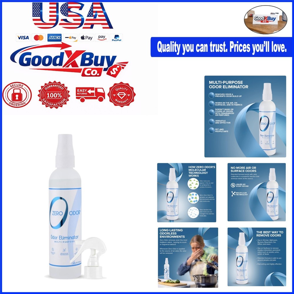 Odor Eliminator Spray 8oz Multi-Purpose Surface & Air Freshener Unscented - E...