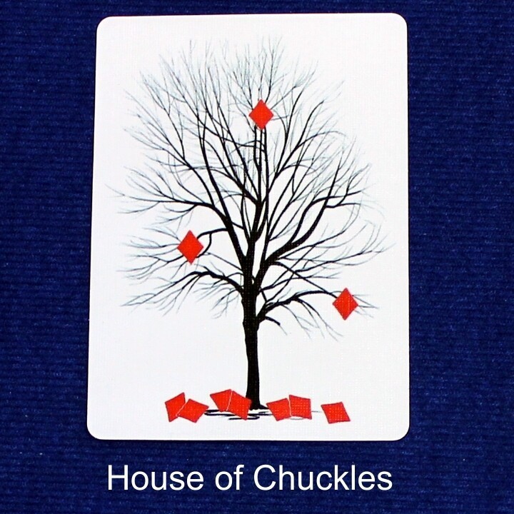 Tree of Falling Diamonds, Bicycle Printed Gaff Card, Red