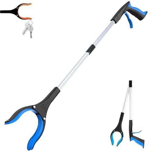 Grabber Reacher Tool - 32” Extra Long Foldable Gripper and Reaching Tool - Blue