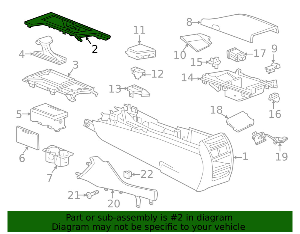 Genuine GM Jet Black Front Floor Console Applique 84167783