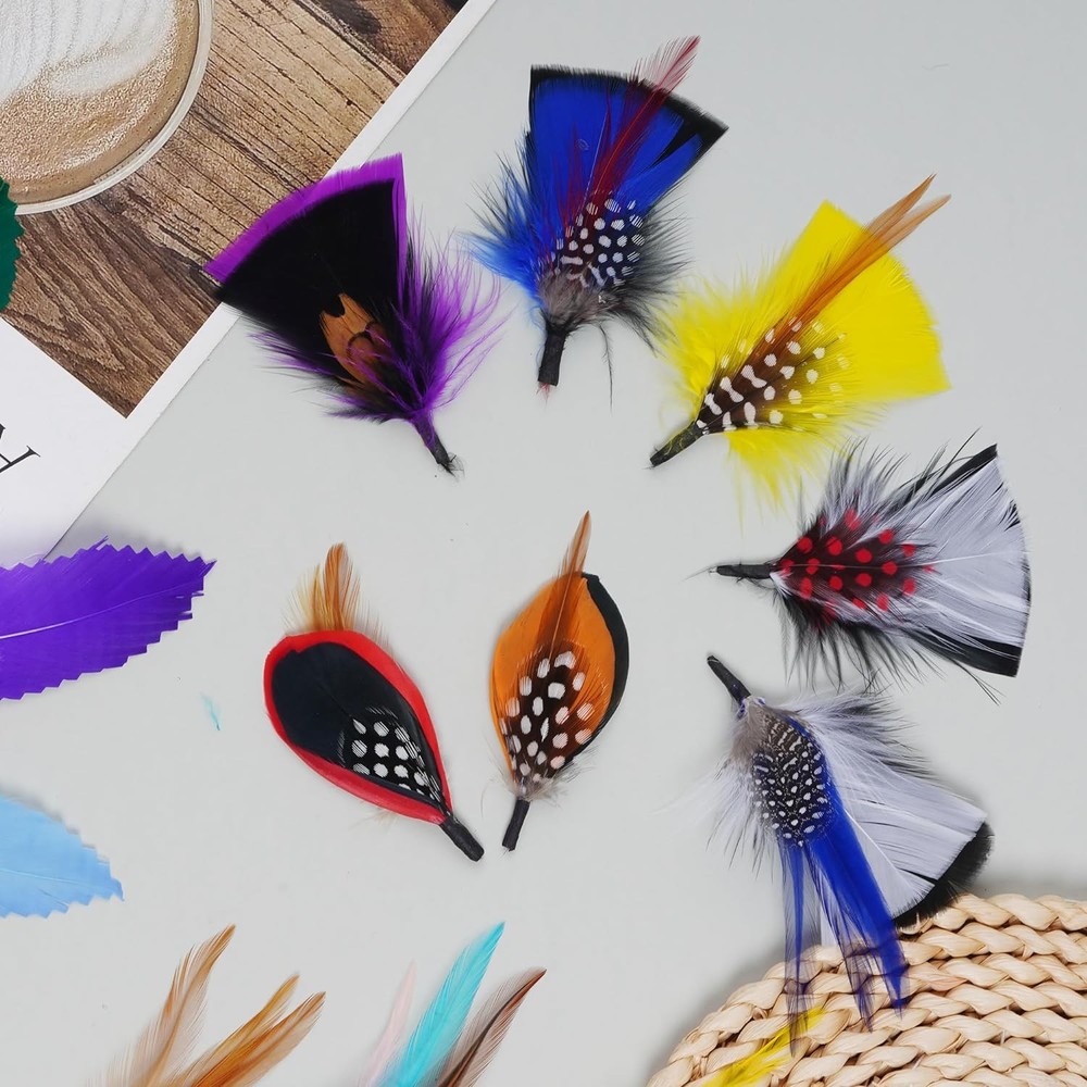 16 Pcs Hat Feathers for Fedora, Fengek Assorted Colorful Party...