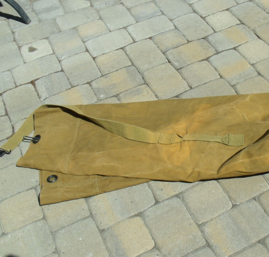 Oversized Duffle Bag Canvas Top Load Vintage Military Single Strap